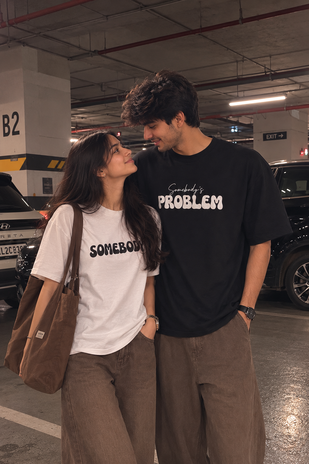 SOMEBODY AND SOMEBODY'S PROBLEM COUPLE T-SHIRT